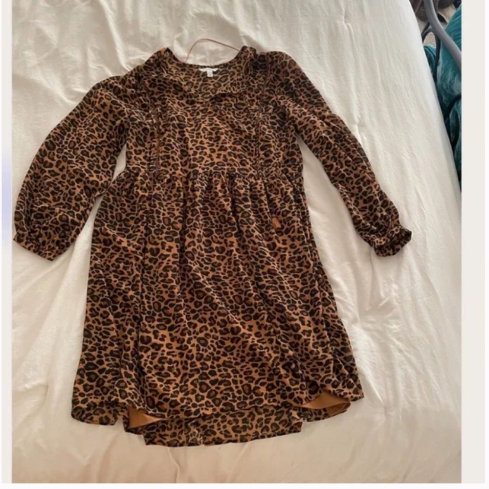 Cheetah Leopard Babydoll Peasant Smocked Cat Chic Classy Party Modern Hip Dress
